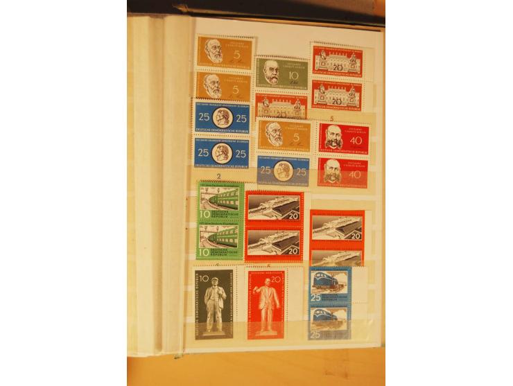 1872/1970 (ca.), postfrische, ungebrauchte und gestempelte Partie mit Sammlungen DR (u.a. Bl. 1 und 2), SBZ, DDR (dabei Marx-