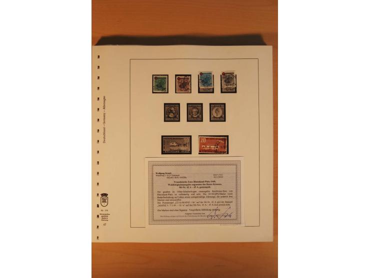 1945/90, gestempelte Sammlungen SBZ (mit Bl. 4a, 5Xb, 5Ya, je Fotoattest Ströh BPP), Französische Zone (mit Baden Bl. 1A + B,