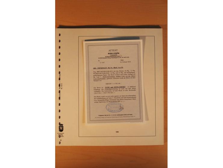 1945/90, gestempelte Sammlungen SBZ (mit Bl. 4a, 5Xb, 5Ya, je Fotoattest Ströh BPP), Französische Zone (mit Baden Bl. 1A + B,