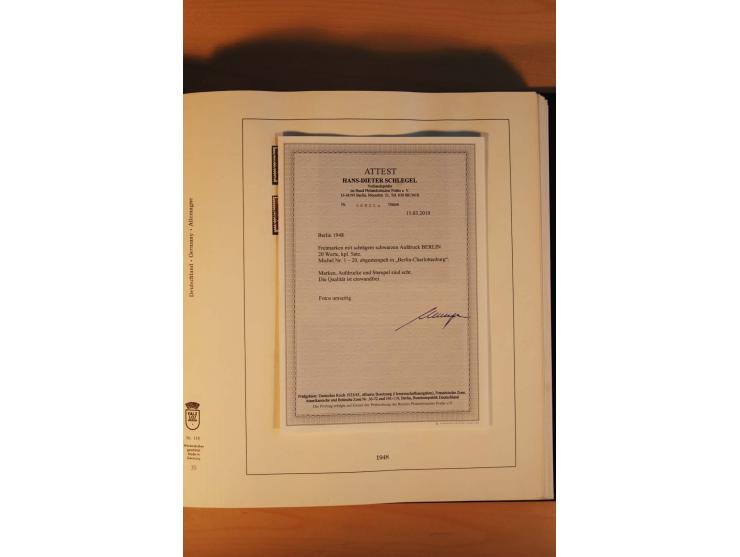 1945/90, gestempelte Sammlungen SBZ (mit Bl. 4a, 5Xb, 5Ya, je Fotoattest Ströh BPP), Französische Zone (mit Baden Bl. 1A + B,