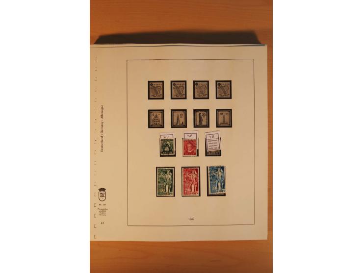 1945/90, gestempelte Sammlungen SBZ (mit Bl. 4a, 5Xb, 5Ya, je Fotoattest Ströh BPP), Französische Zone (mit Baden Bl. 1A + B,