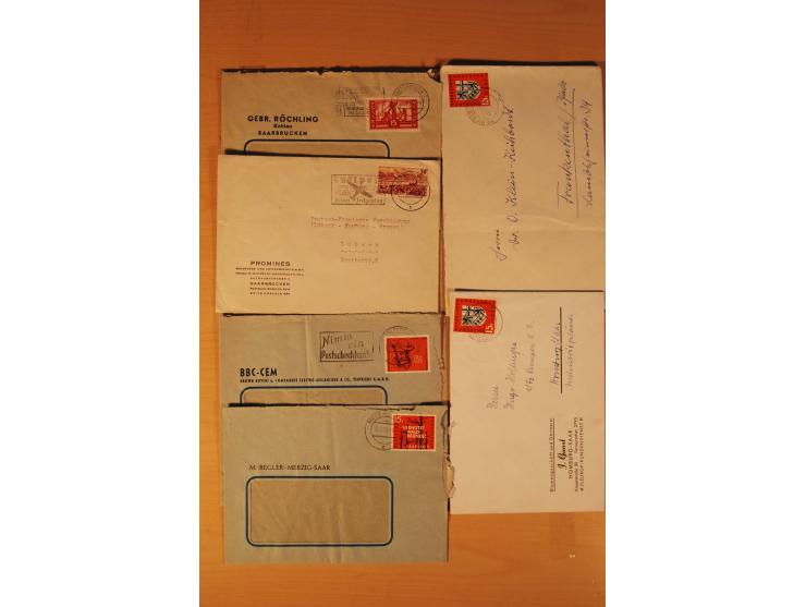 1946/59, ca. 60 Briefe und Karten mit Ziffern- und Arbeiterfrankaturen inkl. etlichen Zehnfachfrankaturen, dazu 40 Briefe/Kar