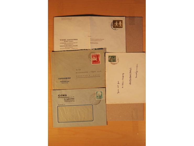 1946/59, ca. 60 Briefe und Karten mit Ziffern- und Arbeiterfrankaturen inkl. etlichen Zehnfachfrankaturen, dazu 40 Briefe/Kar