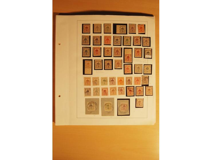 FINSTERWALDE: 1946, Sammlungsposten auf Albenblättern mit Farben, Papierabarten, Abarten, Plattenfehlern und Versuchszähnunge