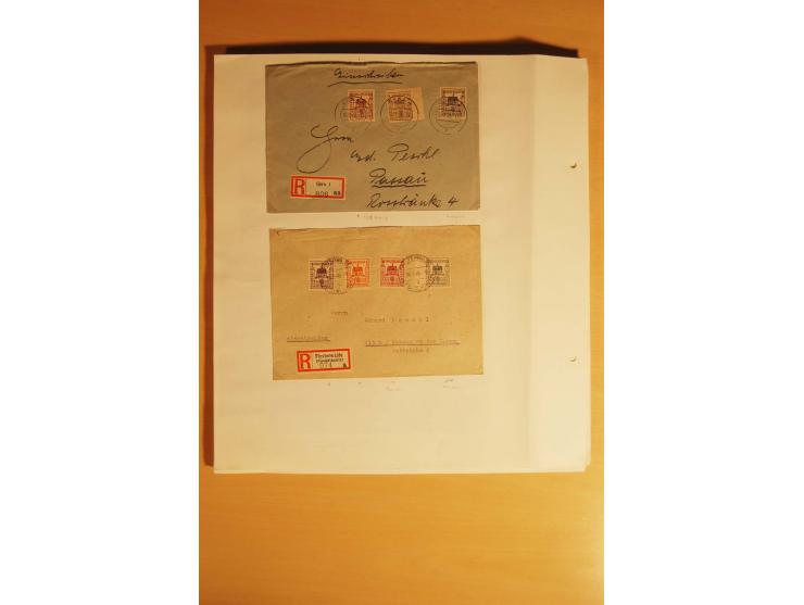FINSTERWALDE: 1946, Sammlungsposten auf Albenblättern mit Farben, Papierabarten, Abarten, Plattenfehlern und Versuchszähnunge