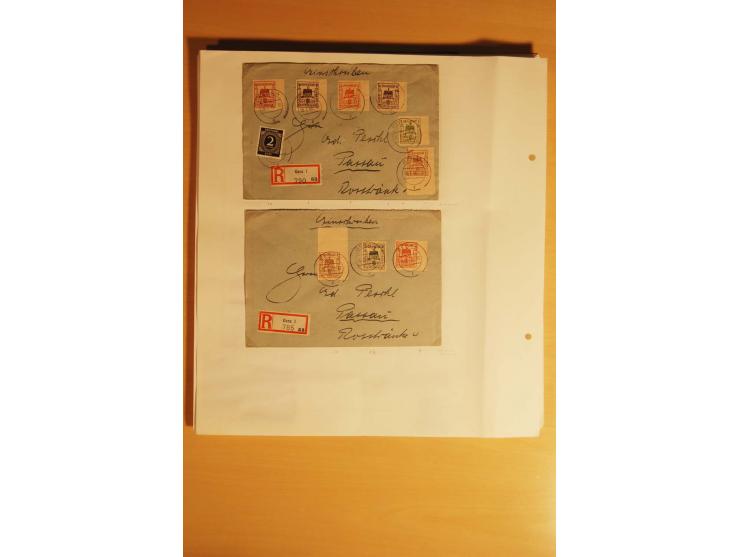 FINSTERWALDE: 1946, Sammlungsposten auf Albenblättern mit Farben, Papierabarten, Abarten, Plattenfehlern und Versuchszähnunge