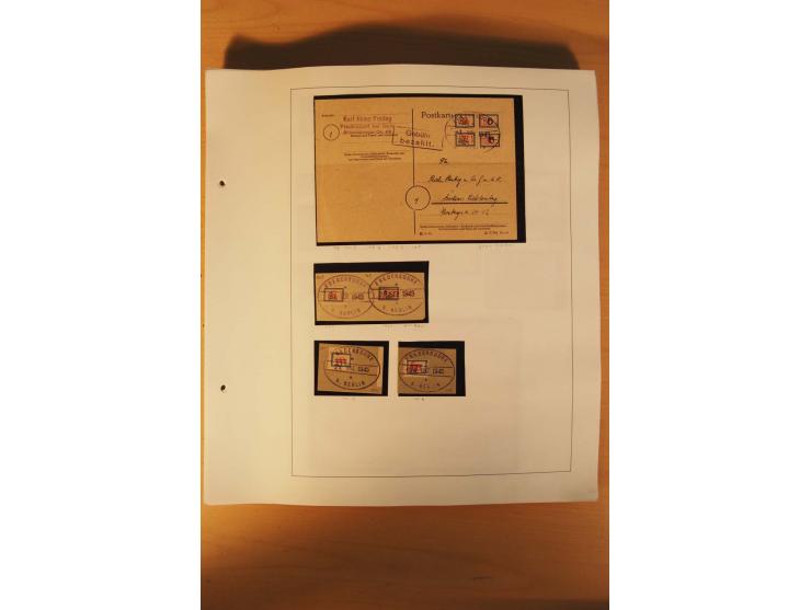 FREDERSDORF: 1945, umfangreicher Sammlungsbestand auf Albenblättern mit auch schönen Briefstücken und Briefen/Karten, dabei v