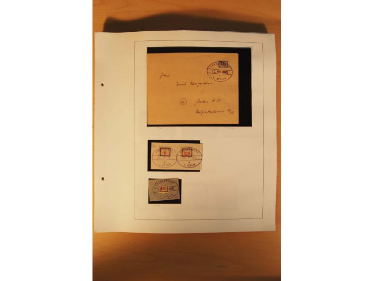 FREDERSDORF: 1945, umfangreicher Sammlungsbestand auf Albenblättern mit auch schönen Briefstücken und Briefen/Karten, dabei v