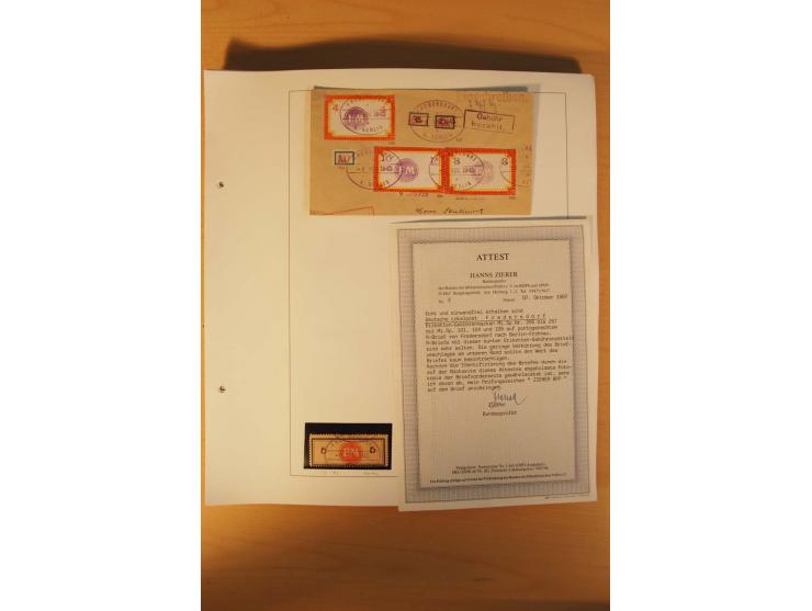 FREDERSDORF: 1945, umfangreicher Sammlungsbestand auf Albenblättern mit auch schönen Briefstücken und Briefen/Karten, dabei v