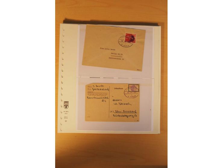 FREDERSDORF: 1945, umfangreicher Sammlungsbestand auf Albenblättern mit auch schönen Briefstücken und Briefen/Karten, dabei v
