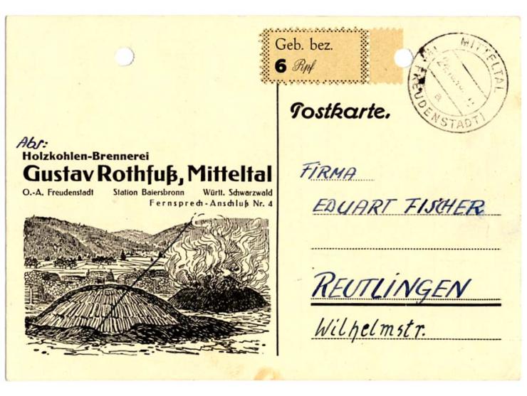 FREUDENSTADT: 1945, kleiner Sammlungsposten auf Albenblättern, dabei auch Briefe und Karten, zum Teil in unterschiedlicher Er