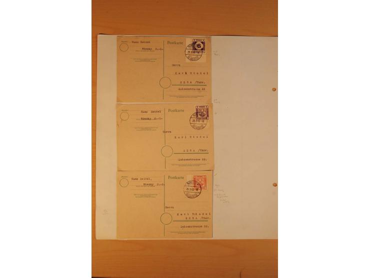 NIESKY: 1945, umfangreicher Sammlungsposten auf Albenblättern mit vielen besseren Marken (oft mehrfach), Zusammendrucken, Pla