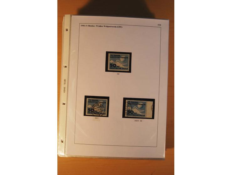 1949/90, postfrische und gestempelte stark spezialisierte Sammlung mit zahlreichen Abarten, Typen, Plattenfehlern und Zusamme