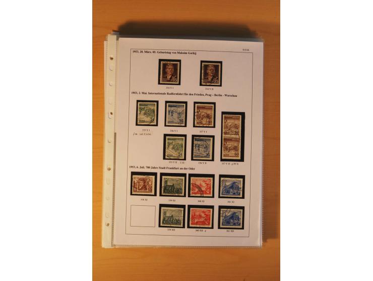 1949/90, postfrische und gestempelte stark spezialisierte Sammlung mit zahlreichen Abarten, Typen, Plattenfehlern und Zusamme