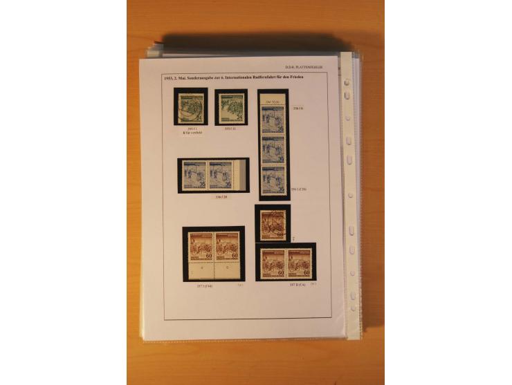 1949/90, postfrische und gestempelte stark spezialisierte Sammlung mit zahlreichen Abarten, Typen, Plattenfehlern und Zusamme