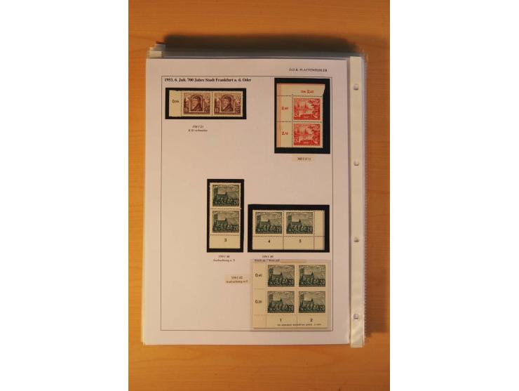 1949/90, postfrische und gestempelte stark spezialisierte Sammlung mit zahlreichen Abarten, Typen, Plattenfehlern und Zusamme