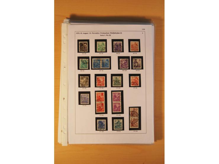 1949/90, postfrische und gestempelte stark spezialisierte Sammlung mit zahlreichen Abarten, Typen, Plattenfehlern und Zusamme