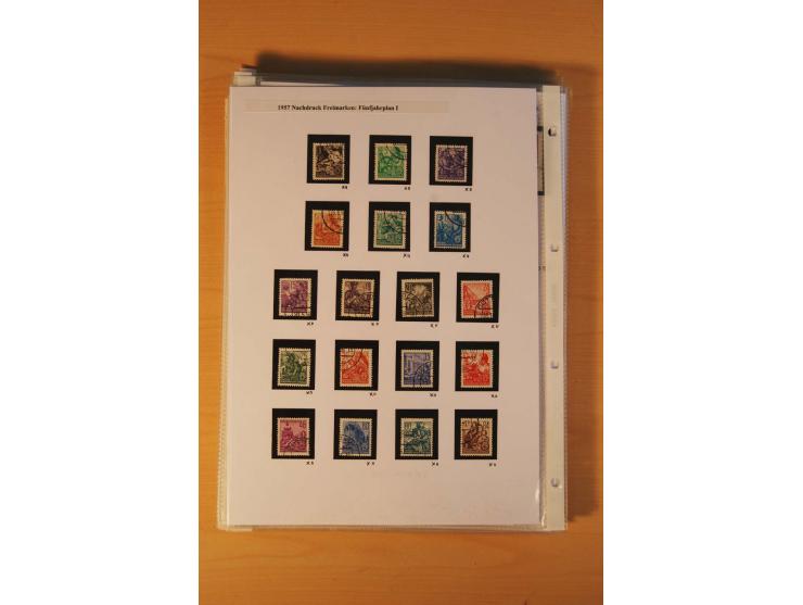 1949/90, postfrische und gestempelte stark spezialisierte Sammlung mit zahlreichen Abarten, Typen, Plattenfehlern und Zusamme