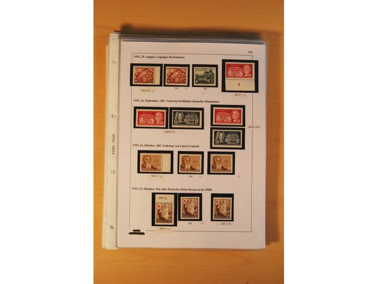 1949/90, postfrische und gestempelte stark spezialisierte Sammlung mit zahlreichen Abarten, Typen, Plattenfehlern und Zusamme