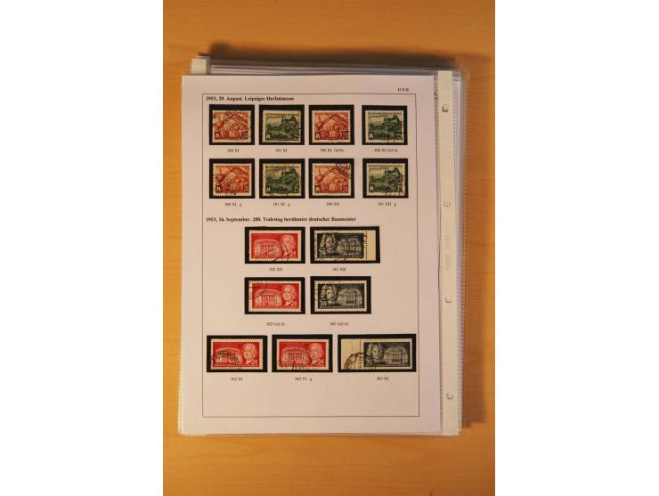 1949/90, postfrische und gestempelte stark spezialisierte Sammlung mit zahlreichen Abarten, Typen, Plattenfehlern und Zusamme