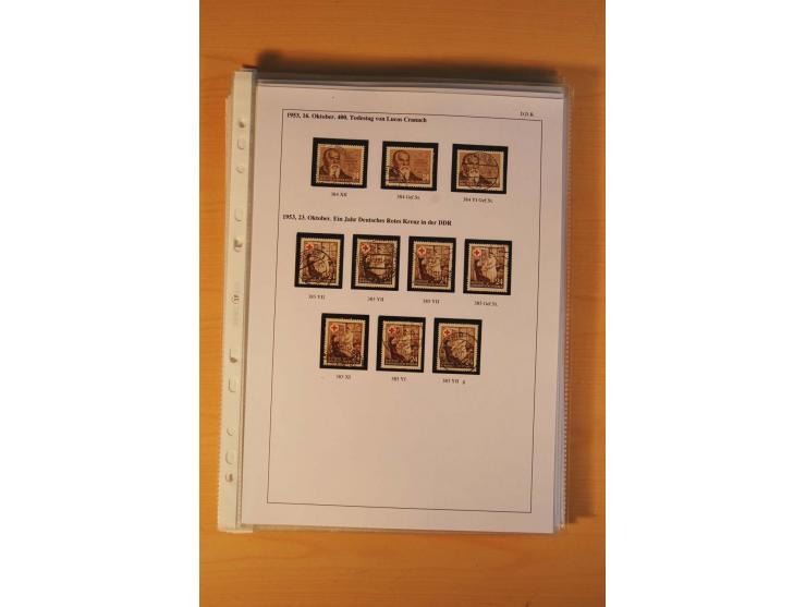 1949/90, postfrische und gestempelte stark spezialisierte Sammlung mit zahlreichen Abarten, Typen, Plattenfehlern und Zusamme
