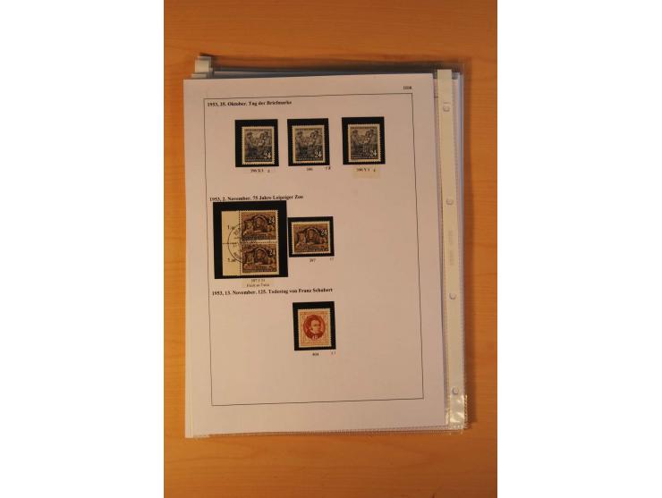1949/90, postfrische und gestempelte stark spezialisierte Sammlung mit zahlreichen Abarten, Typen, Plattenfehlern und Zusamme