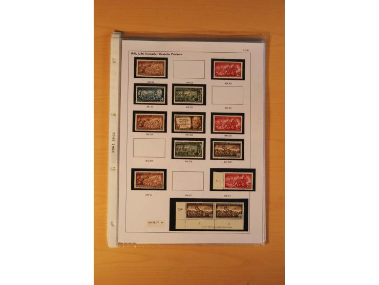 1949/90, postfrische und gestempelte stark spezialisierte Sammlung mit zahlreichen Abarten, Typen, Plattenfehlern und Zusamme