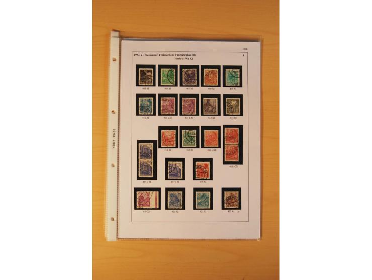 1949/90, postfrische und gestempelte stark spezialisierte Sammlung mit zahlreichen Abarten, Typen, Plattenfehlern und Zusamme