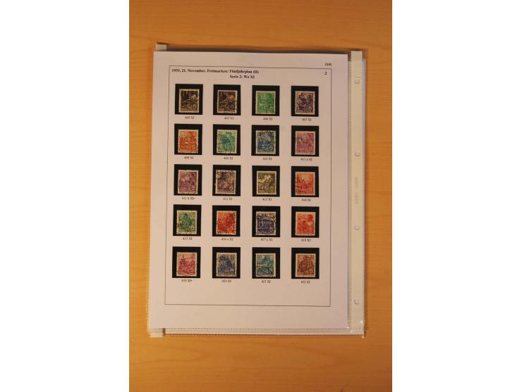 1949/90, postfrische und gestempelte stark spezialisierte Sammlung mit zahlreichen Abarten, Typen, Plattenfehlern und Zusamme