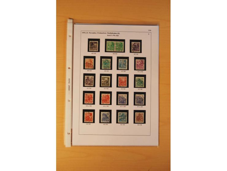 1949/90, postfrische und gestempelte stark spezialisierte Sammlung mit zahlreichen Abarten, Typen, Plattenfehlern und Zusamme