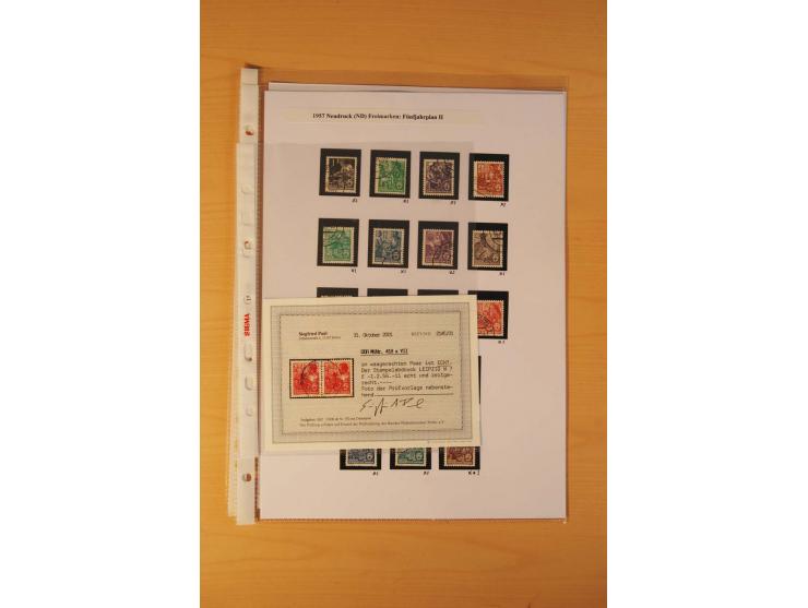 1949/90, postfrische und gestempelte stark spezialisierte Sammlung mit zahlreichen Abarten, Typen, Plattenfehlern und Zusamme
