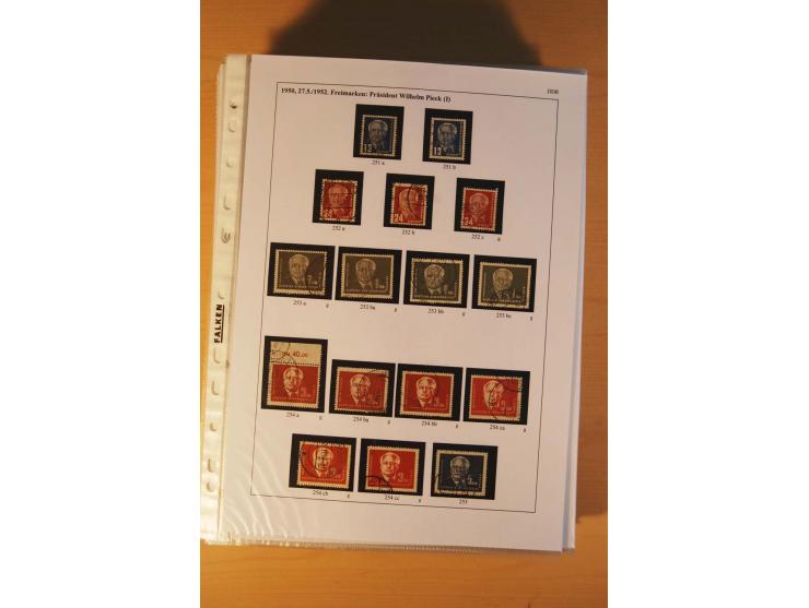 1949/90, postfrische und gestempelte stark spezialisierte Sammlung mit zahlreichen Abarten, Typen, Plattenfehlern und Zusamme