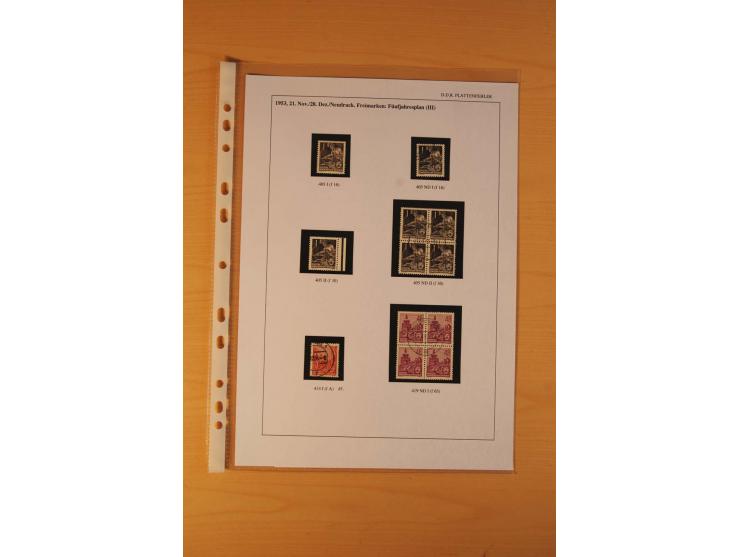 1949/90, postfrische und gestempelte stark spezialisierte Sammlung mit zahlreichen Abarten, Typen, Plattenfehlern und Zusamme