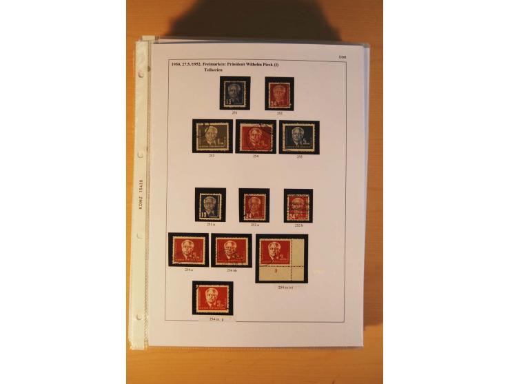 1949/90, postfrische und gestempelte stark spezialisierte Sammlung mit zahlreichen Abarten, Typen, Plattenfehlern und Zusamme