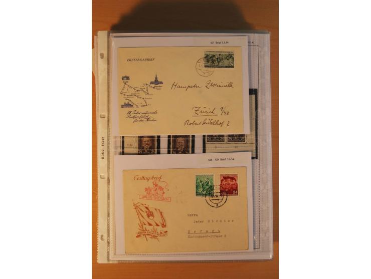 1949/90, postfrische und gestempelte stark spezialisierte Sammlung mit zahlreichen Abarten, Typen, Plattenfehlern und Zusamme