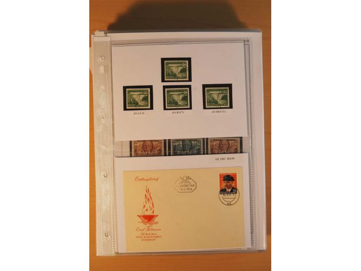 1949/90, postfrische und gestempelte stark spezialisierte Sammlung mit zahlreichen Abarten, Typen, Plattenfehlern und Zusamme