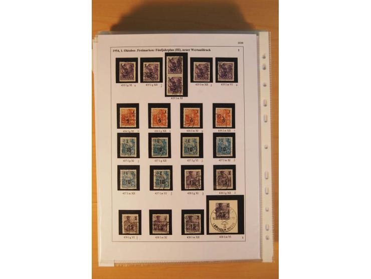 1949/90, postfrische und gestempelte stark spezialisierte Sammlung mit zahlreichen Abarten, Typen, Plattenfehlern und Zusamme