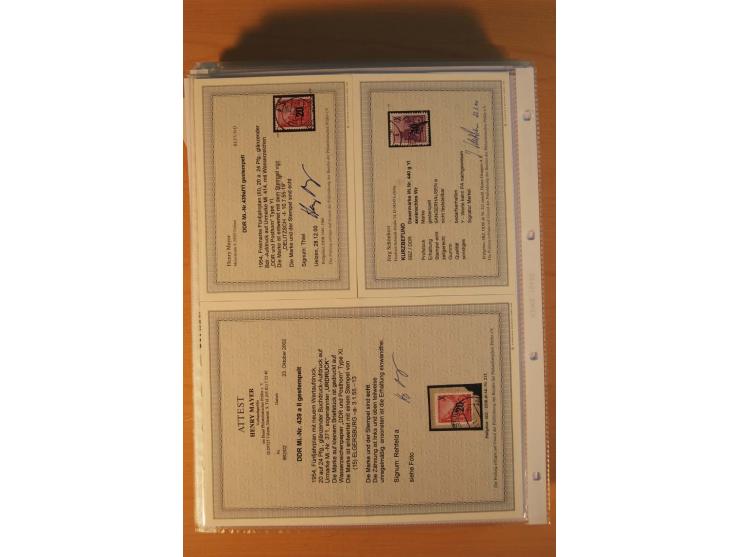 1949/90, postfrische und gestempelte stark spezialisierte Sammlung mit zahlreichen Abarten, Typen, Plattenfehlern und Zusamme