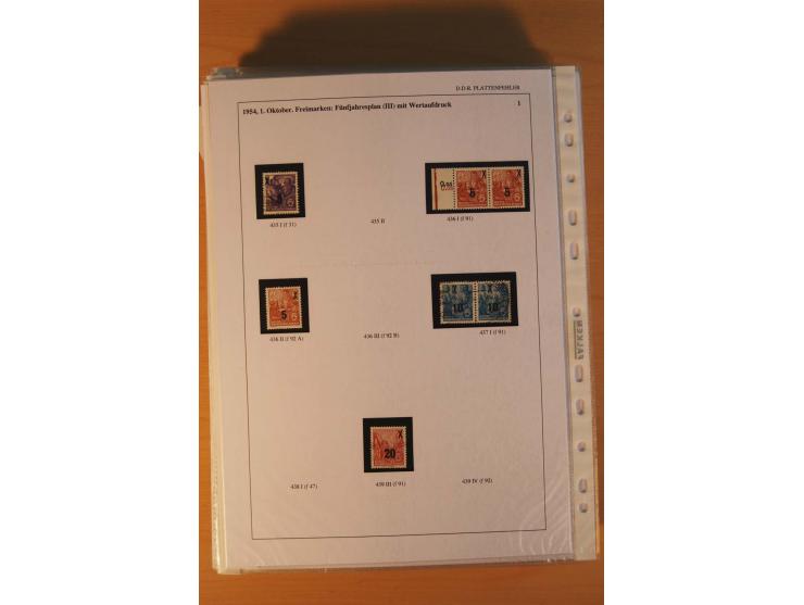 1949/90, postfrische und gestempelte stark spezialisierte Sammlung mit zahlreichen Abarten, Typen, Plattenfehlern und Zusamme