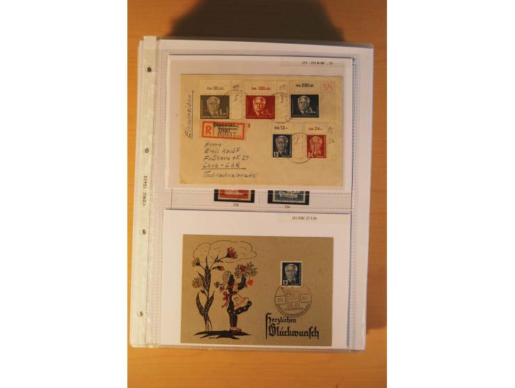 1949/90, postfrische und gestempelte stark spezialisierte Sammlung mit zahlreichen Abarten, Typen, Plattenfehlern und Zusamme