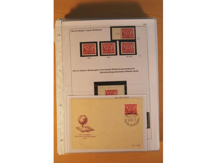 1949/90, postfrische und gestempelte stark spezialisierte Sammlung mit zahlreichen Abarten, Typen, Plattenfehlern und Zusamme