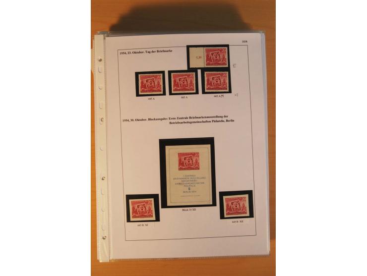 1949/90, postfrische und gestempelte stark spezialisierte Sammlung mit zahlreichen Abarten, Typen, Plattenfehlern und Zusamme