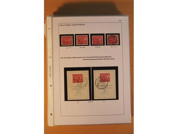 1949/90, postfrische und gestempelte stark spezialisierte Sammlung mit zahlreichen Abarten, Typen, Plattenfehlern und Zusamme