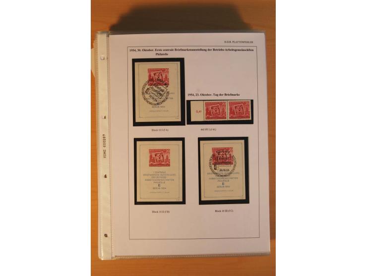 1949/90, postfrische und gestempelte stark spezialisierte Sammlung mit zahlreichen Abarten, Typen, Plattenfehlern und Zusamme
