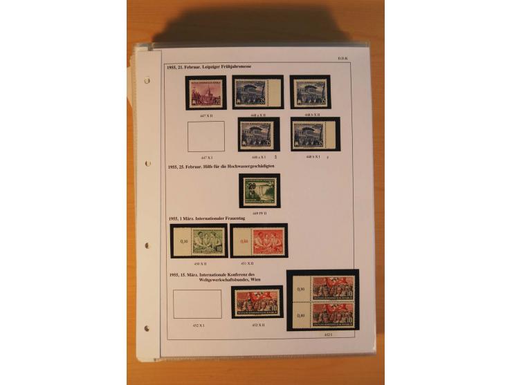 1949/90, postfrische und gestempelte stark spezialisierte Sammlung mit zahlreichen Abarten, Typen, Plattenfehlern und Zusamme
