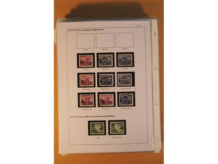 1949/90, postfrische und gestempelte stark spezialisierte Sammlung mit zahlreichen Abarten, Typen, Plattenfehlern und Zusamme