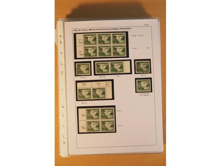 1949/90, postfrische und gestempelte stark spezialisierte Sammlung mit zahlreichen Abarten, Typen, Plattenfehlern und Zusamme