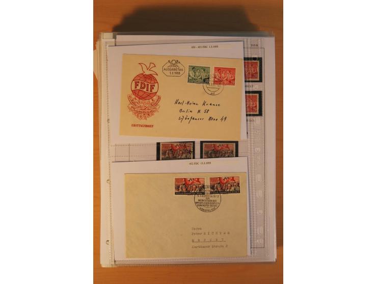 1949/90, postfrische und gestempelte stark spezialisierte Sammlung mit zahlreichen Abarten, Typen, Plattenfehlern und Zusamme