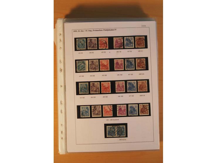 1949/90, postfrische und gestempelte stark spezialisierte Sammlung mit zahlreichen Abarten, Typen, Plattenfehlern und Zusamme