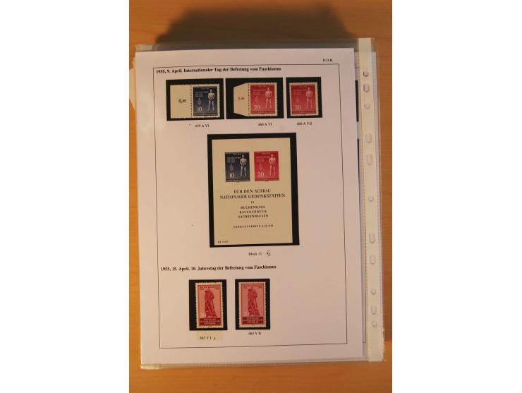 1949/90, postfrische und gestempelte stark spezialisierte Sammlung mit zahlreichen Abarten, Typen, Plattenfehlern und Zusamme